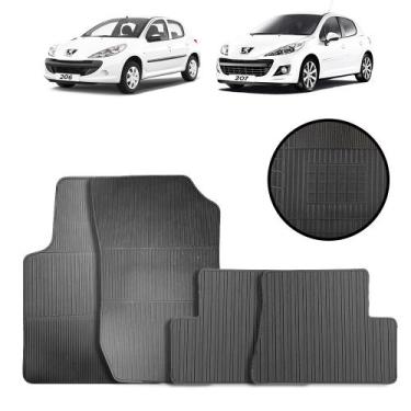 Imagem de Jogo de Tapete de Borracha Preto para Peugeot 206/207 4 Peças - Carflo