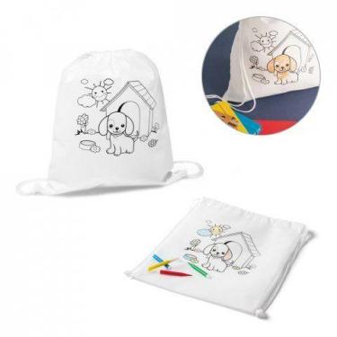 Imagem de Sacola Tipo Mochila para Colorir com Gizes de Cera - Diversão e Criati