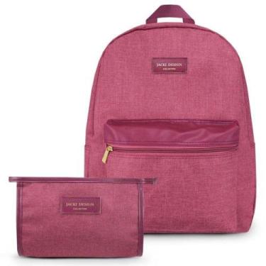 Imagem de Conjunto Mochila E Necessaire De Envelope Joy Vinho - JACKI DESIGN