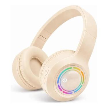 Imagem de Fone De Ouvido Bluetooth Sem Fio Led Headset Wireless Kapbom, Nude