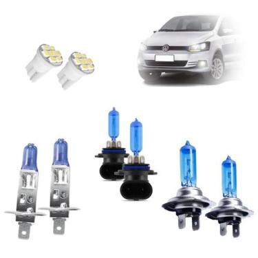 Imagem de Kit Lâmpadas Halógena Super Branca H7 H1 HB4 Farol Alto Baixo e Milha 