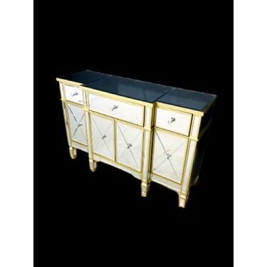 Imagem de Buffet Balcão Espelhado Classico Detalhes Dourado Luxuoso - luxdecorca