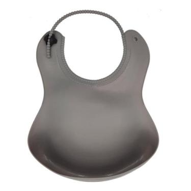 Imagem de Babador de Silicone Bebê Cinza Color Baby