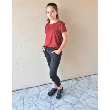 Imagem de Calça Legging Jogger Infantil Peluciada Suplex Liso Menina - ANNE MARI