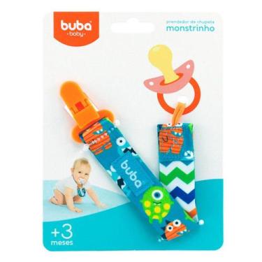 Imagem de Prendedor de Chupeta Buba Toys com Clipe Monstrinho Azul, Azul, Único