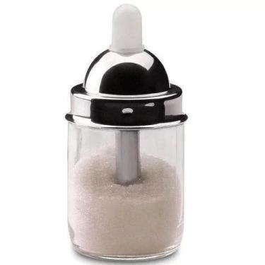 Imagem de Açucareiro de Vidro com Tampa de Aço Cromado 150g - METALURGICA FORMA