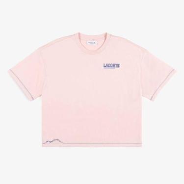 Imagem de Camiseta Feminina de Malha em Modelagem Solta - LACOSTE, Rosa bebe, 38