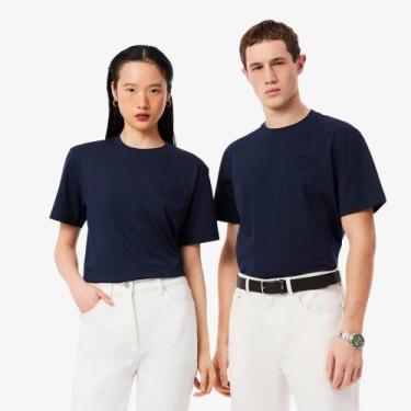 Imagem de Camiseta de malha com Logotipo em Baixo-Relevo - Lacoste, Azul marinho