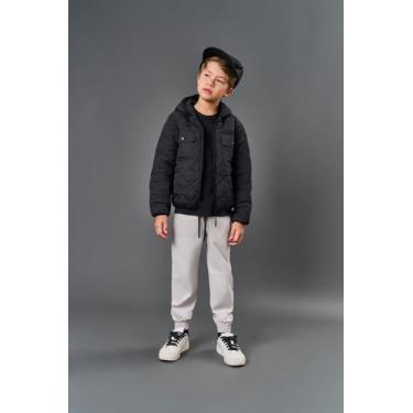 Imagem de Calça Jogger Infantil Menino Sarja Cinza CTV - Catavento, Mescla, 4