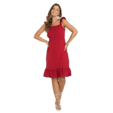 Imagem de Vestido Feminino Curto Crepe Flow Bright Girls Ref. B2945, Vermelho, G