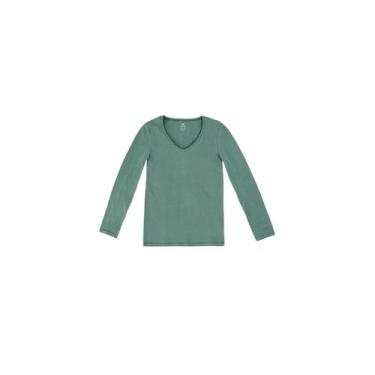 Imagem de Blusinha Hering Feminina Manga Longa 4d8a Verde, P, Verde