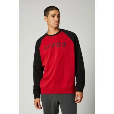 Imagem de Moletom Fox Apex Crew Preto/Vermelho, GG