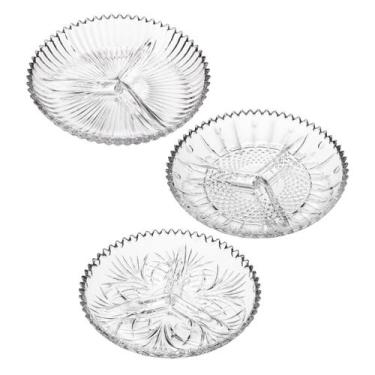 Imagem de Petisqueira 22cm com 3 Divisórias Sortida Vidro - Lyor