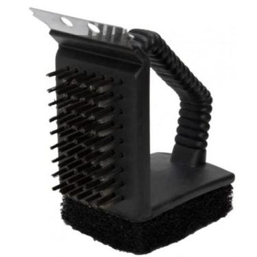 Imagem de Limpa Grelhas Escova de Churrasqueiras aço inox com Espátula 3X1 - Mim