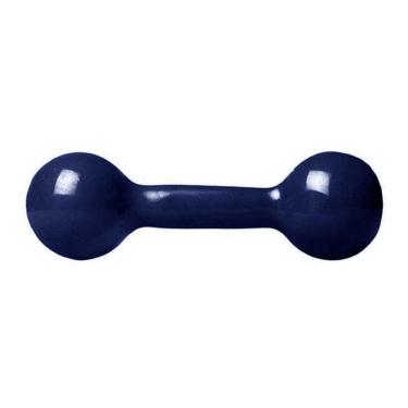 Imagem de Halter Emborrachado 3kg para Treinos de Musculação com Revestimento Antiderrapante Azul Kikos