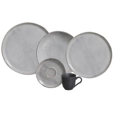 Imagem de Aparelho de Jantar Bio Dust 30 Peças Cerâmica Stoneware para Uso Diário Cinza Porto Brasil