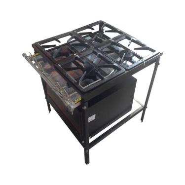 Imagem de Kit Fogão 4 Queimadores Baixa Pressão e Forno Progás Gás GLP Modelos PM-400 e FSI-500 em Aço Carbono