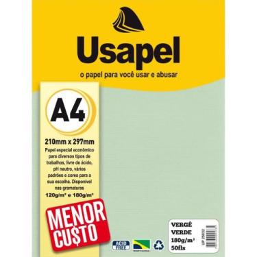 Imagem de Papel A4 Verge Usapel Verde 180G. - Filiperson