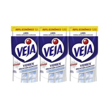 Imagem de Kit C/3 Limpa Vidro Veja Vidrex Cristal Refil 400ml