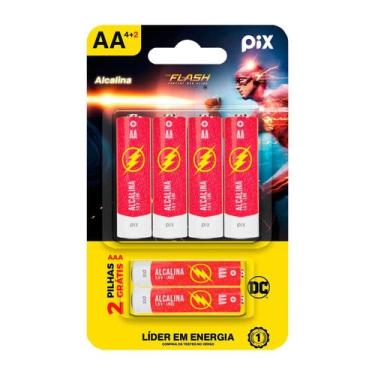 Imagem de Kit Pilha Ultra Alcalina Blister Leve 6 Pague 4 - 4AA + 2AAA - PIX