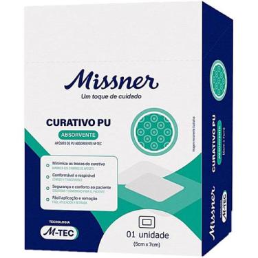 Imagem de Curativo Filme PU Transparente Absorvente 5X7cm - unidade - Missner
