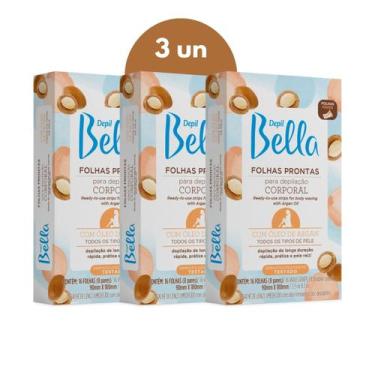 Imagem de Kit Folhas Depil Bella Para Depilação Corporal C/Óleo de Argan 3 Caixa
