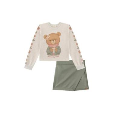 Imagem de Conjunto Menina Blusa em Moletom e Short Saia material sintético Kukiê