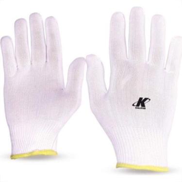 Imagem de Luva Helanca Kalipso Nylon Branca - Kit C/12