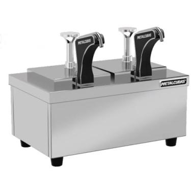 Imagem de Dispenser Refrigerado de Gelo Reutilizável Metalcubas 2 Cubas DGR 02