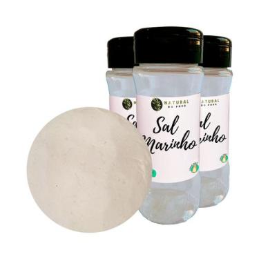Imagem de Sal Marinho Importado 100% Puro Pote com Dosador Kit 3 100g  - Natural