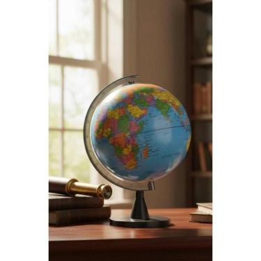 Imagem de 2x Globo Terrestre 20cm Político Educativo Azul Mesa - Congratulations