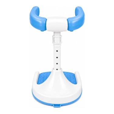 Imagem de Suporte de Banho para Bebê em Pé Ajustável 44-54cm com Apoio Frontal e Base Antiderrapante para Box Chuveiro - Azul