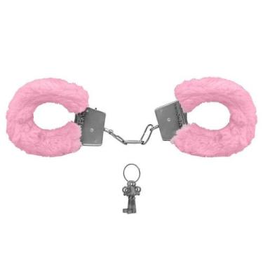 Imagem de Algema de Metal com Pelúcia para Casais - SI - no-brand, Rosa