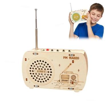 Imagem de Kit De Rádio Retro FM DIY Em Madeira, Brinquedo De Construção STEM, Ex