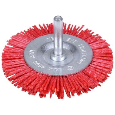 Imagem de Escova Circular com Haste 194989 Limpeza Acabamento Preparação Superfícies Nylon Grosso Worker