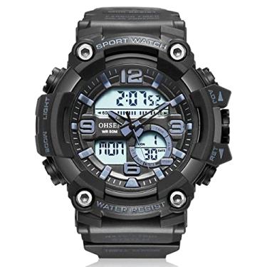 Imagem de Relógio Digital Masculino Militar Tela Led Relógio de Pulso Esportivo A Prova D'água Multifuncional (C4)