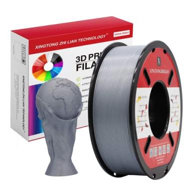 Imagem de PLA Filament 1.75mm, 3D Printer Filament for 3D Printers Accuracy +/- 0.02 mm 1Kg Spool, 1.75mm, Silver