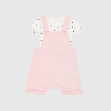 Imagem de Jardineira com Body Manga Curta Little Star Rosa Baby Gut