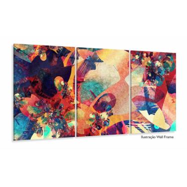 Imagem de Quadro Decorativo Abstrato Pisicodelico 3 peças 120x60