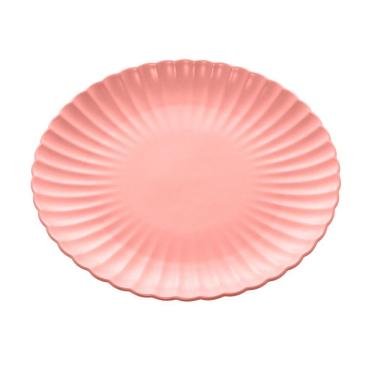 Imagem de Prato Raso Em Porcelana Bon Gourmet Nórdica Rosa Matt 26cm