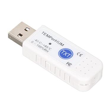 Imagem de ciciglow Termômetro USB registrador de dados, mini termômetro USB multifuncional com monitor de curvas, monitor de umidade de temperatura do computador com configuração de aviso, para salas de computador, arquivos