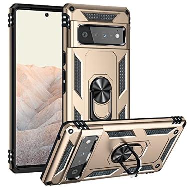 Imagem de YUNCHAO Caixa de telefone Para o Google Pixel 6 Protop TPU + PC Case de proteção com PC com suporte rotativo de 360 ​​graus capa para celular