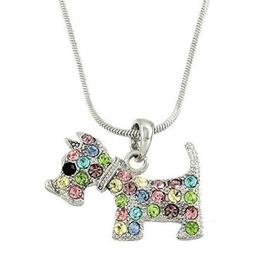 Imagem de Falari Colar com pingente de animal strass cristal r dio altamente polido, Cristal, Cristal