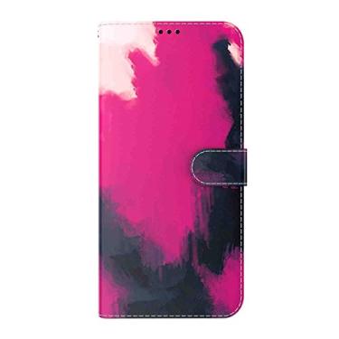 Imagem de SHOYAO Capa de telefone carteira capa fólio para Sony Xperia 5, capa fina de couro PU premium para Xperia 5, suporte de visualização horizontal, correspondência exata, rosa vermelha