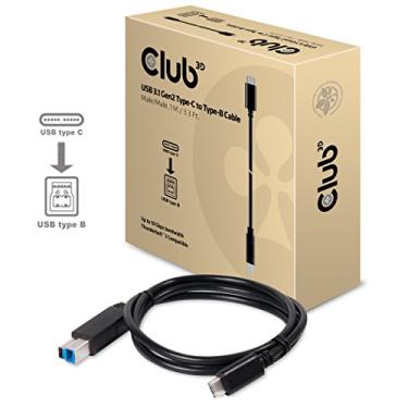 Imagem de Club 3D CAC-1524 Cabo USB 3.1 G2 Tipo C Macho para Tipo B Macho 1 m Preto