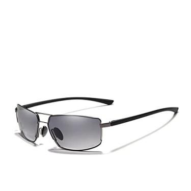 Imagem de Design UV400 Óculos de Sol Gradiente Homens Mulheres Condução Masculino Quadrado Óculos de Sol de Aço Inoxidável Óculos Gafas, 4, Tamanho Único