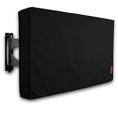 Imagem de iBirdie Capa para TV externa 127 a 127 cm à prova de intempéries, tamanho da capa 127,5 cm C x 76 cm A, à prova d'água para TV externa de tela plana de 127 a 50 polegadas, preta, protetor de tela de