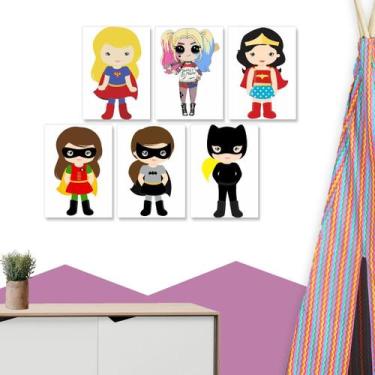 Imagem de Quadros Super Heroínas Decorativo Infantil - Quadros Mais