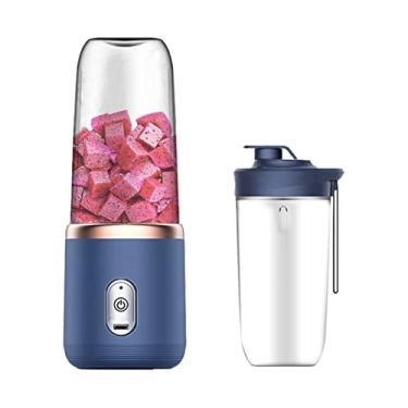Imagem de Liquidificador portátil, mini liquidificador pessoal recarregável USB para shakes e smoothies(Blue)