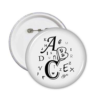 Imagem de Letras ABC Imagem Art Deco Presente Moderno Pinos Emblema Botão Decoração Acessório 5 peças